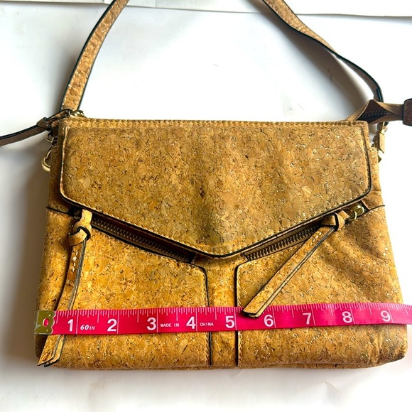 Charming Charlie Cork Pattern glitter Brown Crossbody Bag - Picture 7 of 8